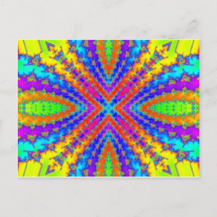 Postal kaleidoscopio fractal colorido Arte