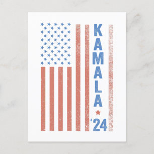 Postal Kamala Bandera Americana Elección Presidente