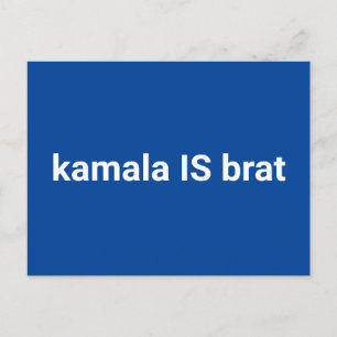 Postal kamala es blanco y azul moderno muy divertido