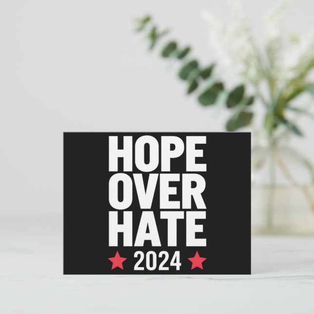 Postal Kamala Harris 2024 Esperanza Sobre Odio Presidenci (Anverso de pie)