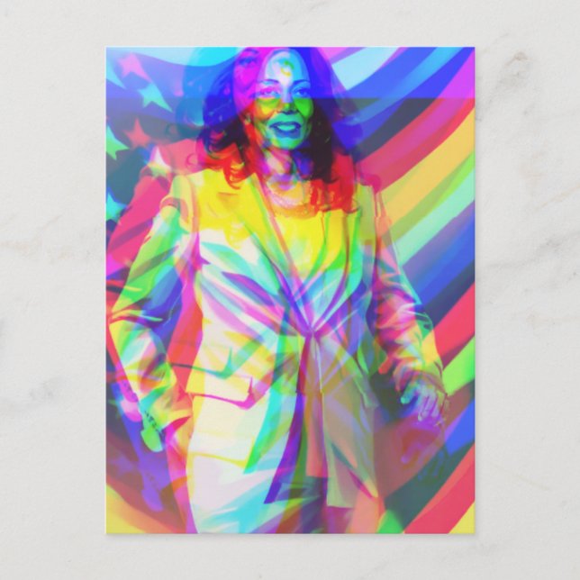 Postal Kamala Harris 2024 mi presidente es negro y femeni (Anverso)