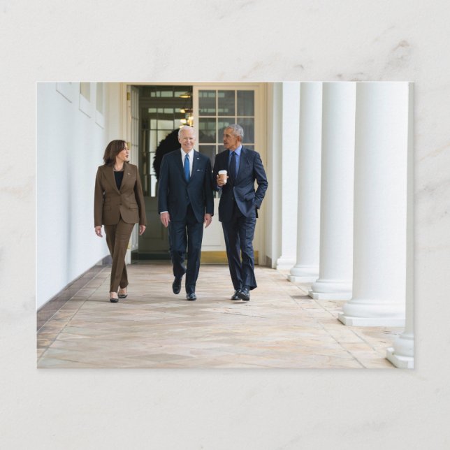 Postal Kamala Harris Barack Obama y Joe Biden (Anverso)