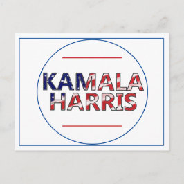 Postal Kamala Harris En Colores De Bandera