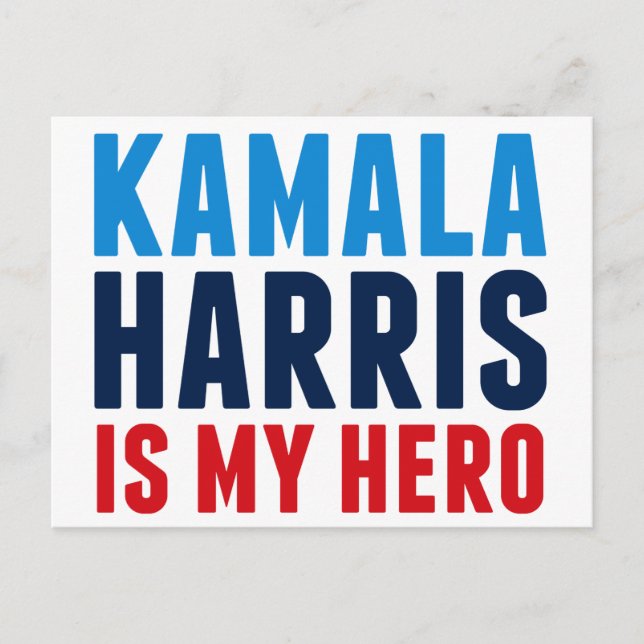 Postal Kamala Harris es mi héroe (Anverso)