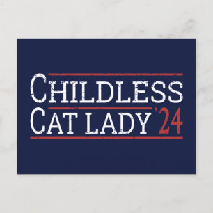 Postal Kamala Harris - Gato sin hijos Lady 2024 I