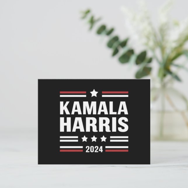 Postal Kamala Harris por el presidente del pueblo 2024 (Anverso de pie)