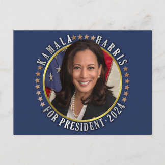 Postal Kamala Harris por la foto del presidente demócrata