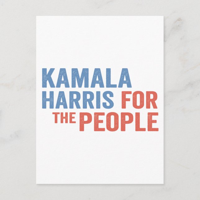 Postal Kamala Harris por los demócratas en las elecciones (Anverso)