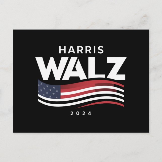 Postal Kamala Harris Tim Walz Vals 2024 Elección (Anverso)