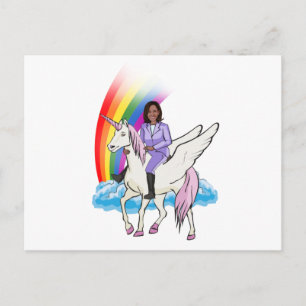POSTAL KAMALA HARRIS UNICORN Y RAINBOW