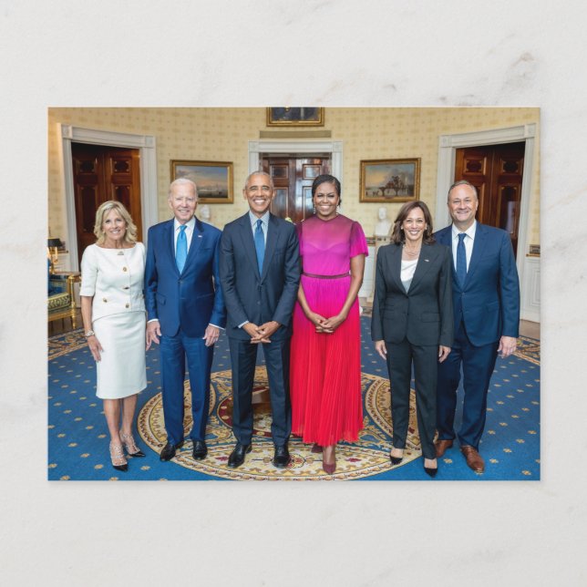 Postal Kamala Harris y los Obama y los bidens (Anverso)
