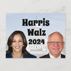 Postal Kamala Harris y Tim Walz 2024