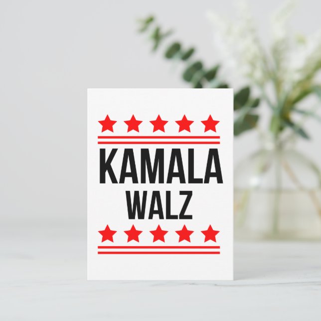 Postal Kamala Harris Y Tim Walz 2024 (Anverso de pie)