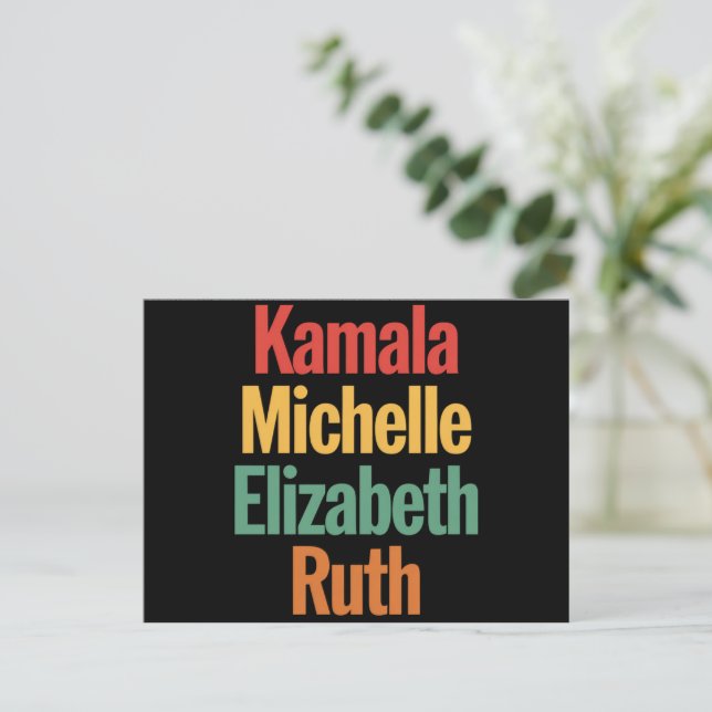 Postal Kamala Michelle Elizabeth Ruth Feminist Political (Anverso de pie)