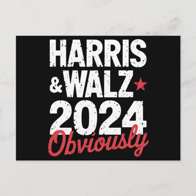 Postal Kamala Walz Obviamente 2024 Harris Waltz 2024 (Anverso)