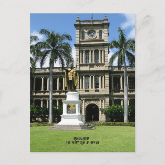 Postal Kamehameha el Gran Rey de Hawaii (Anverso)