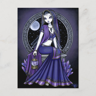Postal "Kami" púrpura de lunas sari