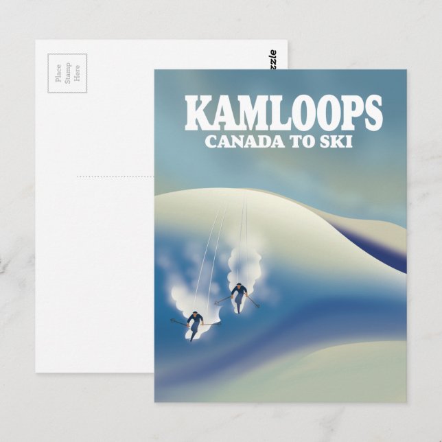 Postal Kamloops Canada a Ski (Anverso / Reverso)