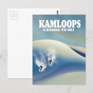 Postal Kamloops Canadá para Esquiar