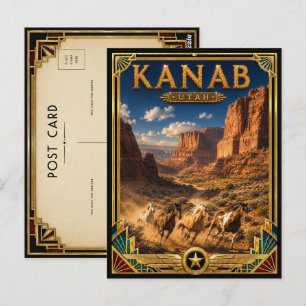 Postal Kanab Utah Arte Deco Vintage Edad Dorada