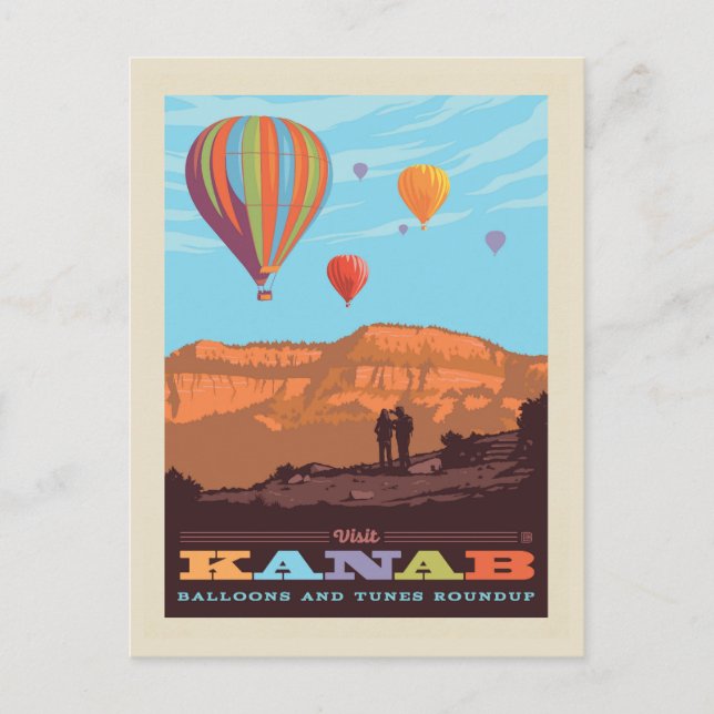Postal Kanab, Utah | Globos Y Tunes (Anverso)