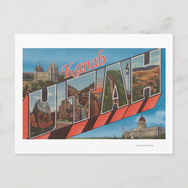 Postal Kanab, UtahEscenas de letras grandesKanab, UT (Anverso)
