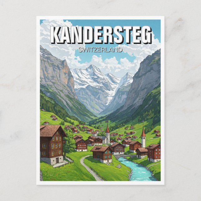 Postal Kandersteg Suiza Travel (Anverso)
