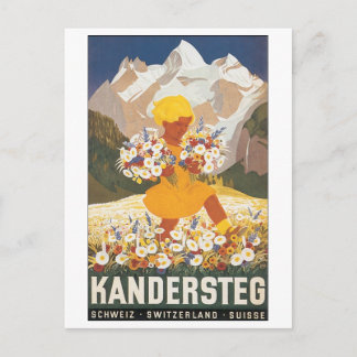 Postal Kandersteg Suiza Vintage Travel Poster