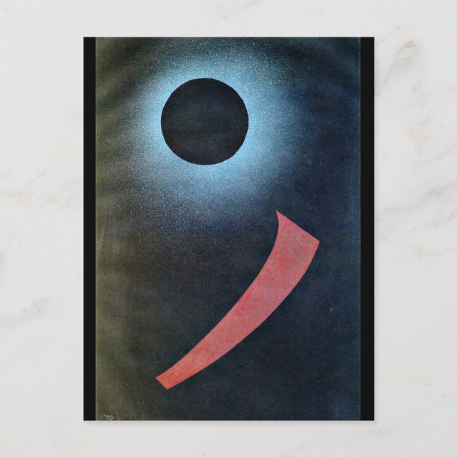 Postal Kandinsky - Arte abstracto gris y negro (Anverso)