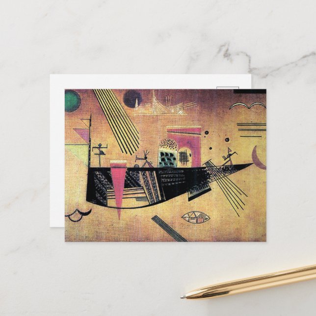 Postal Kandinsky - Capricious, famous painting, (Anverso/Reverso In Situ)