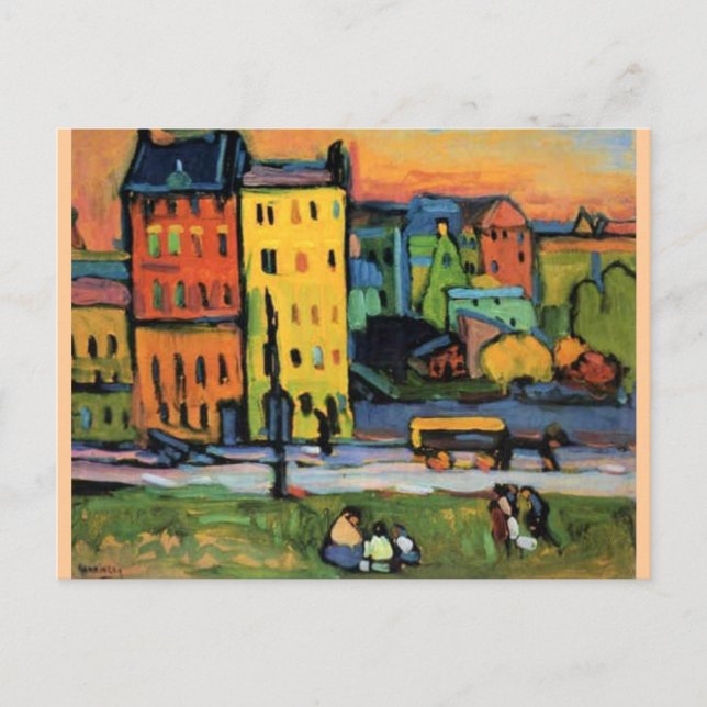 Postal Kandinsky - Casas en Munich (Anverso)