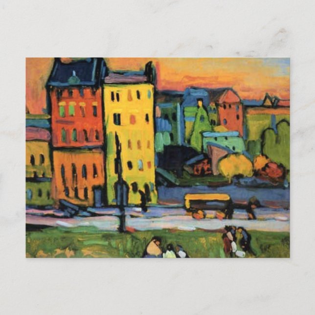 Postal Kandinsky - Casas en Múnich, (Anverso)