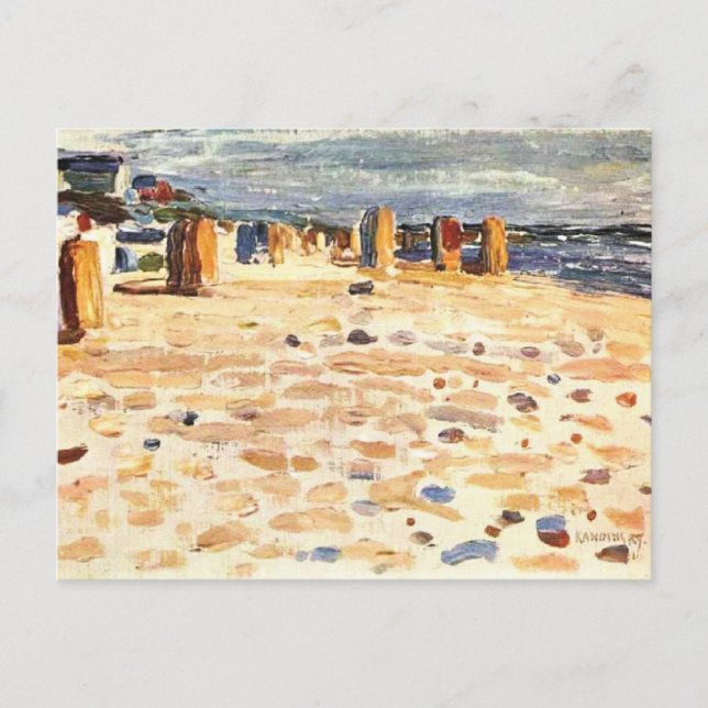 Postal Kandinsky - Cestas de playa en Holanda (Anverso)