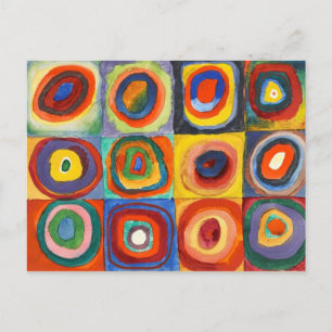 Postal Kandinsky - Cuadrados con Círculos Concéntricos
