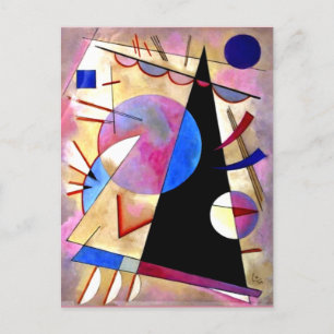 Postal Kandinsky - Cubismo abstracto con rosas y azules