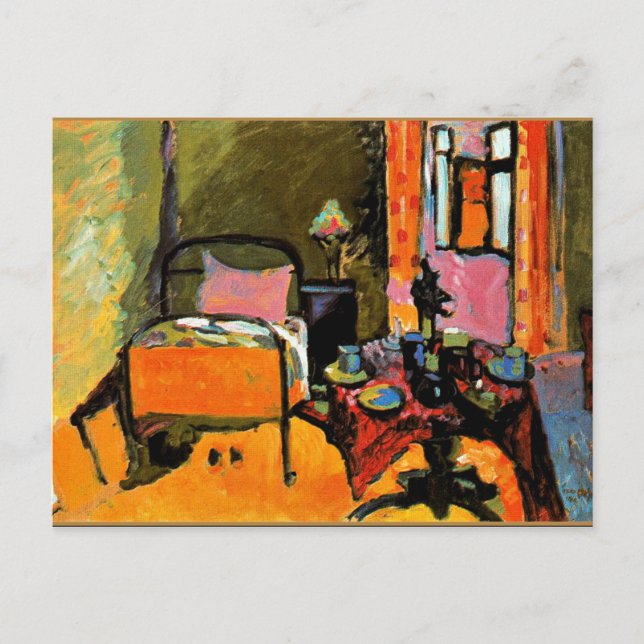 Postal Kandinsky - Dormitorio en Aintmillerstrasse (Anverso)