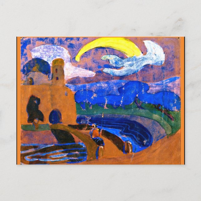 Postal Kandinsky - El cometa, pintura colorida abstracta (Anverso)