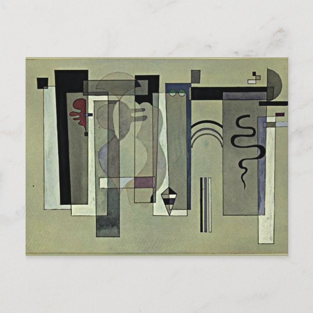 Postal Kandinsky - Encuentro de Superficies, arte abstrac (Anverso)