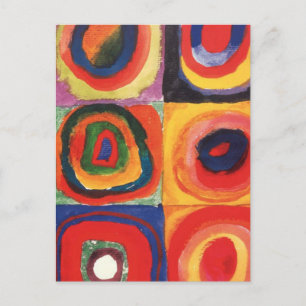 Postal Kandinsky Farbstudie Quadrate Squares Círculos Art