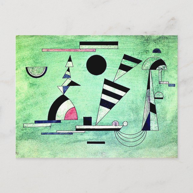 Postal Kandinsky - Inmerso en el arte verde popular (Anverso)