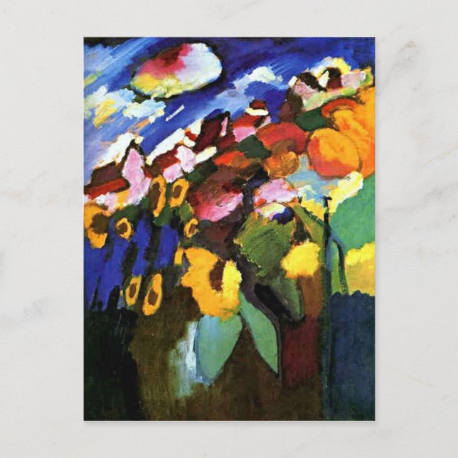 Postal Kandinsky - jardín de Murnau, (Anverso)