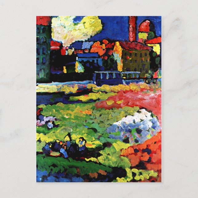 Postal Kandinsky - Munich-Schwabing con la Iglesia de St (Anverso)
