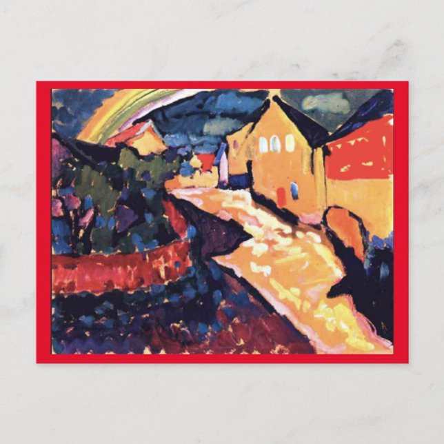 Postal Kandinsky, Murnau con arcoiris, Bella Artes (Anverso)