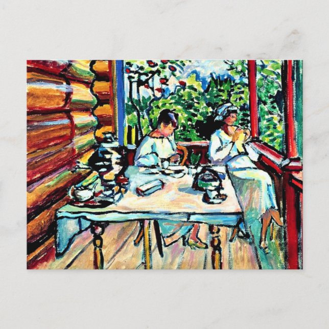 Postal Kandinsky - Nina Kandinsky en Akhtyrka (Anverso)