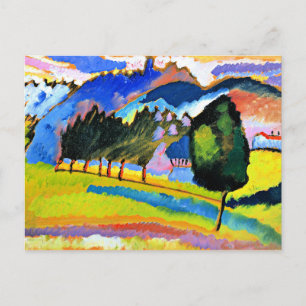 Postal Kandinsky - Paisaje con colinas onduladas