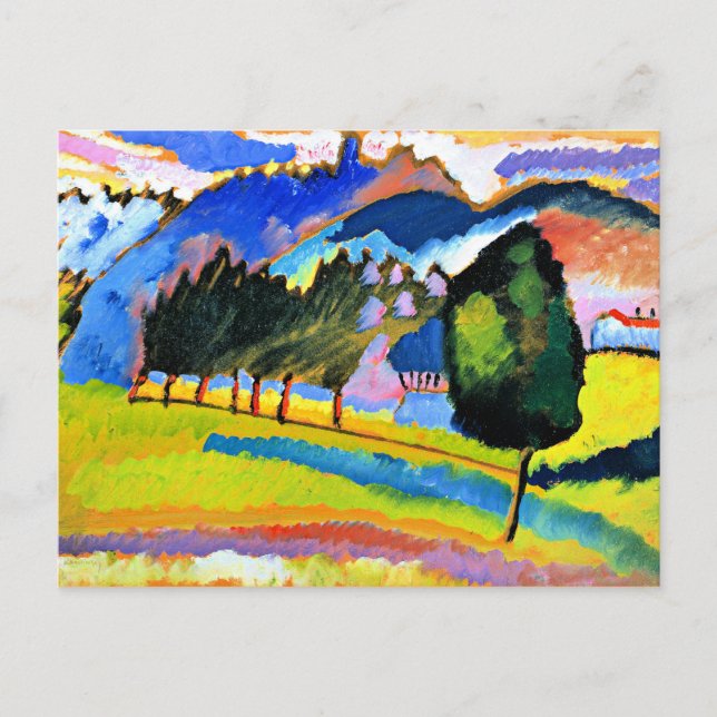 Postal Kandinsky - Paisaje con colinas onduladas (Anverso)