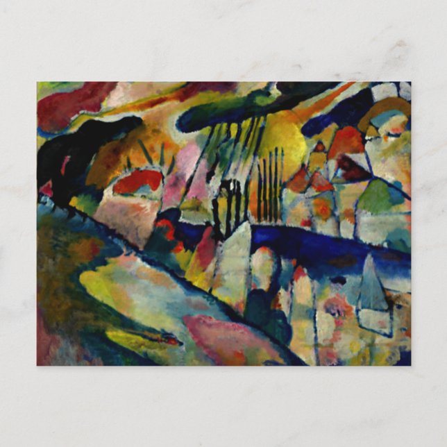 Postal Kandinsky - Paisaje con lluvia (Anverso)