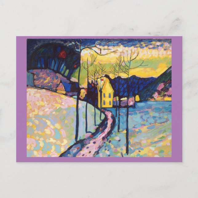 Postal Kandinsky, paisaje invernal, Bella Artes (Anverso)