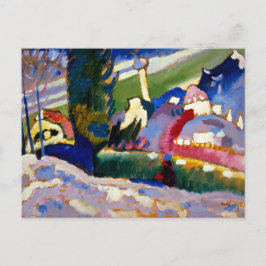 Postal Kandinsky - Paisaje invernal con iglesia