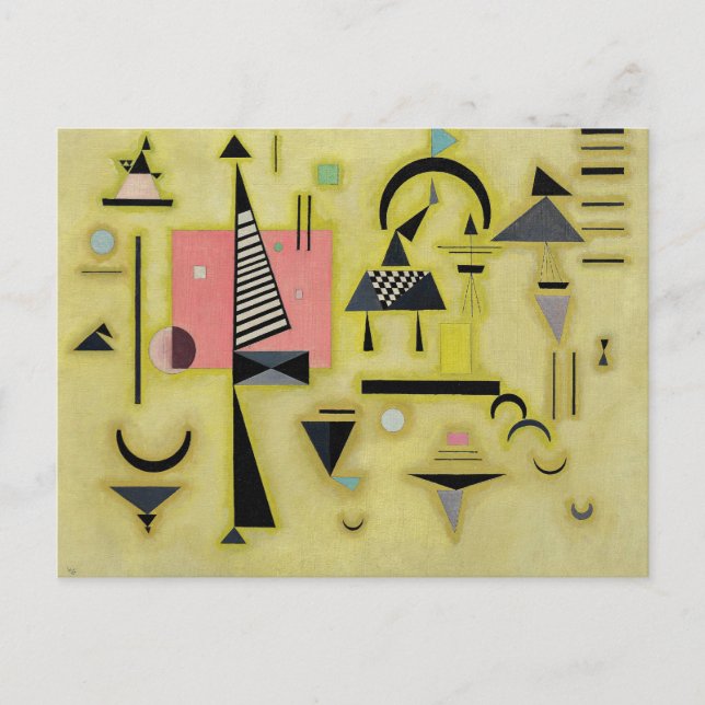 Postal Kandinsky - Rosa decisivo, pintura famosa, (Anverso)